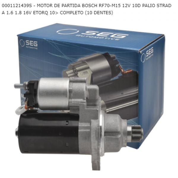 MOTOR DE PARTIDA SEG BOSCH RF70-M15 12V 10D PALIO STRADA 1.6 1.8 E-TORQ