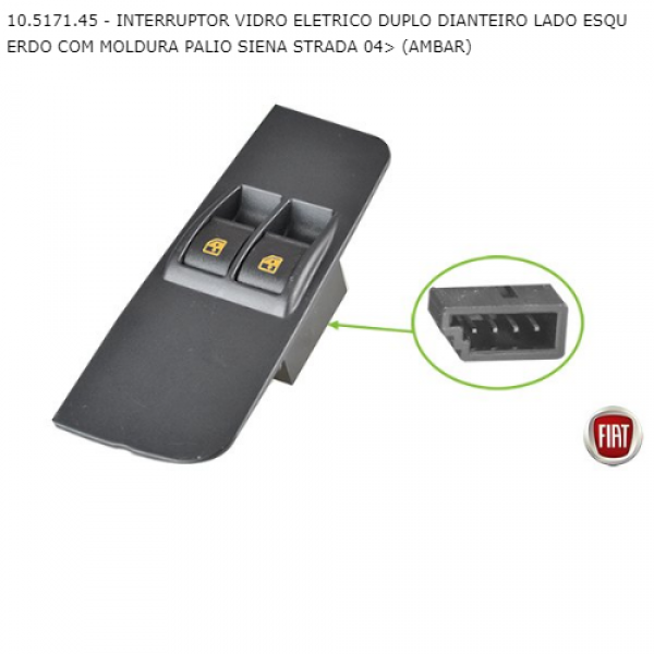Interruptor Vidro Elétrico Palio Idea Strada Duplo D.E. 
