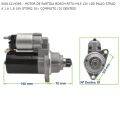 MOTOR DE PARTIDA SEG BOSCH RF70-M15 12V 10D PALIO STRADA 1.6 1.8 E-TORQ
