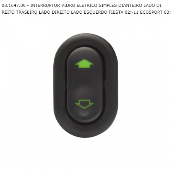 Interruptor Vidro Elétrico Fiesta Ecosport Ranger Simples D.D.