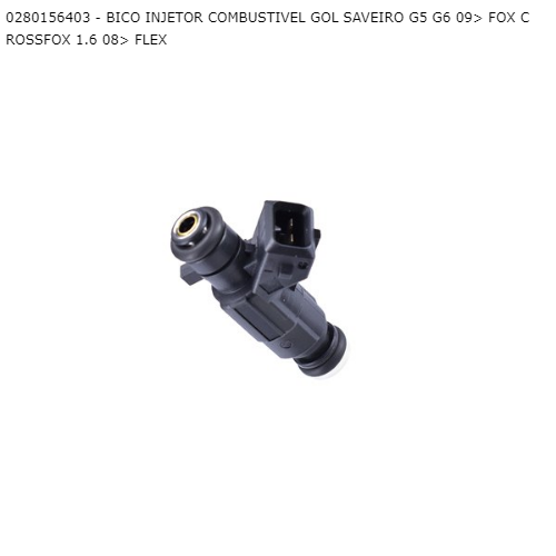 BICO INJETOR COMBUSTIVEL GOL SAVEIRO G5 G6 09> FOX 1.6 08> FLEX Bosch
