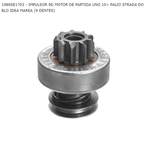 Impulsor de partida (pinhão) Bosch Fiat 
