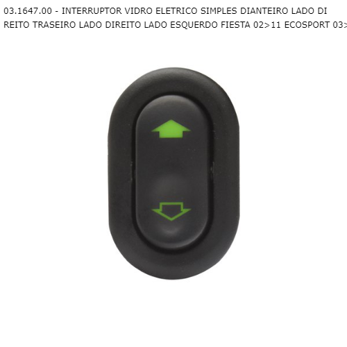 Interruptor Vidro Elétrico Fiesta Ecosport Ranger Simples D.D.