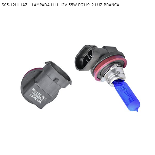 Kit Lâmpada Super Branca H11 12V . 55W 8500k. PGJ19-2 Tech One