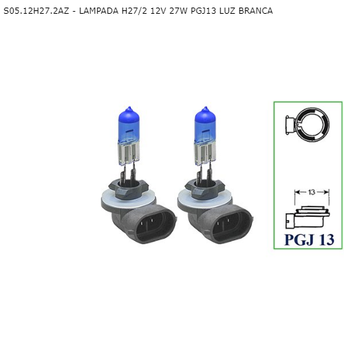 Kit Lâmpada Super Branca H27/2 12V . 27W 8500k. PGJ13 Tech One